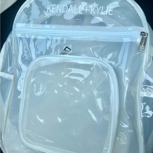 New clear white Kendall + Kylie backpack